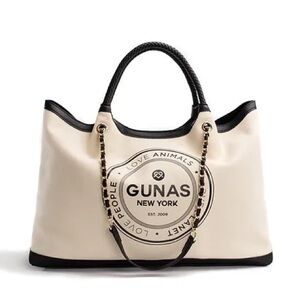 Gunas New York Canvas Double Handle Tote bag purse w/ Pouch